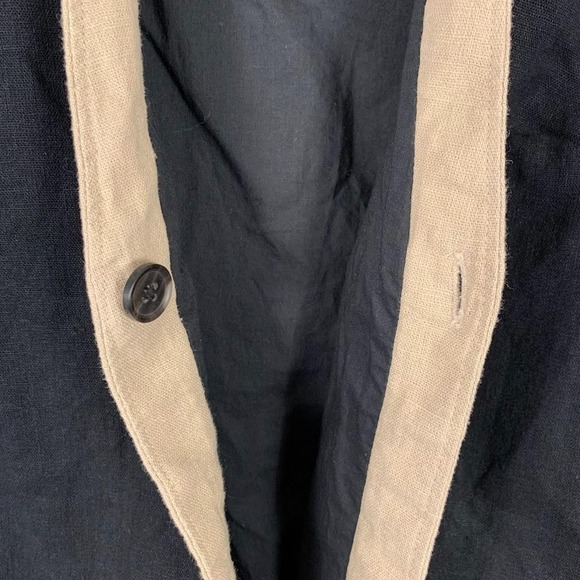 Abercrombie & Fitch Linen Blend Vest Black/Tan Minimalist Chic Women's XXS - Picture 5 of 9